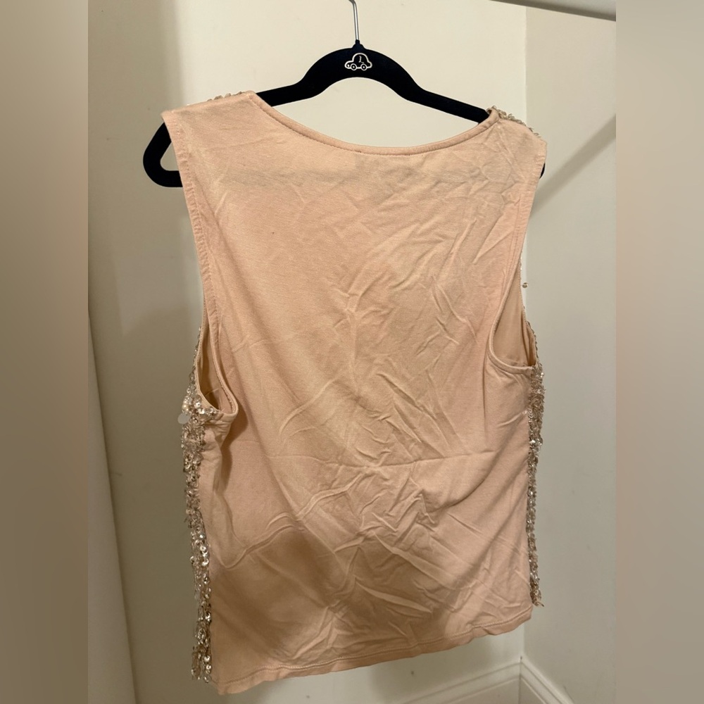 NWT - Express Champagne Sequin Top - M - Picture 3 of 3